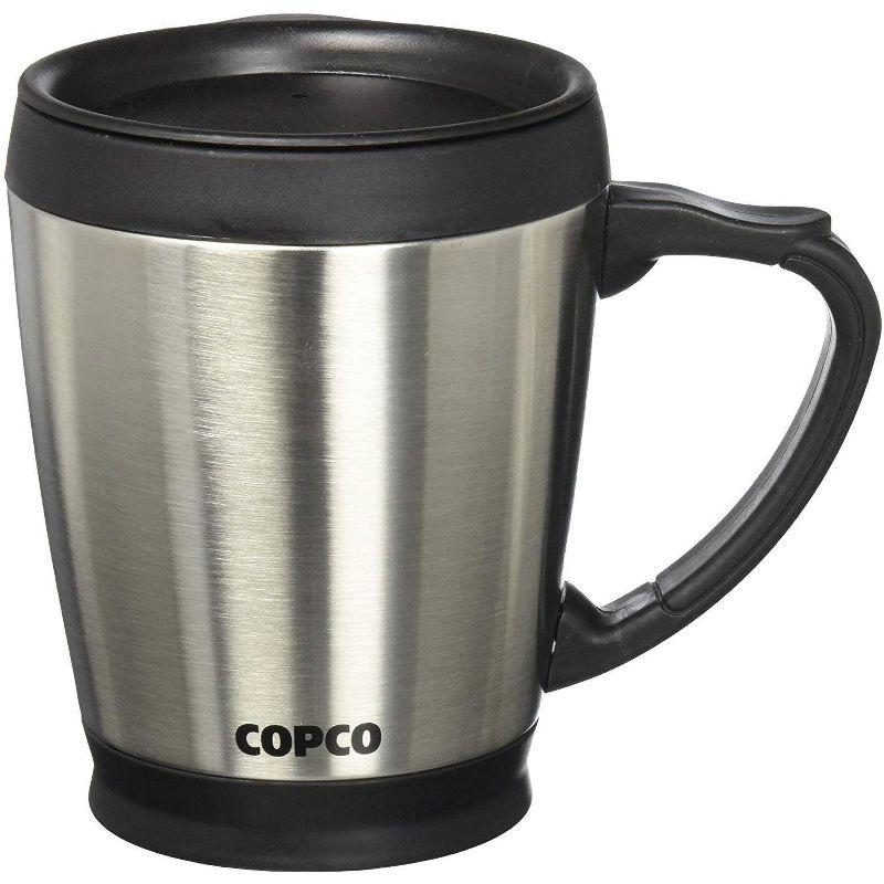 Copco 16 oz Stainless Steel Travel Mug with Black Lid