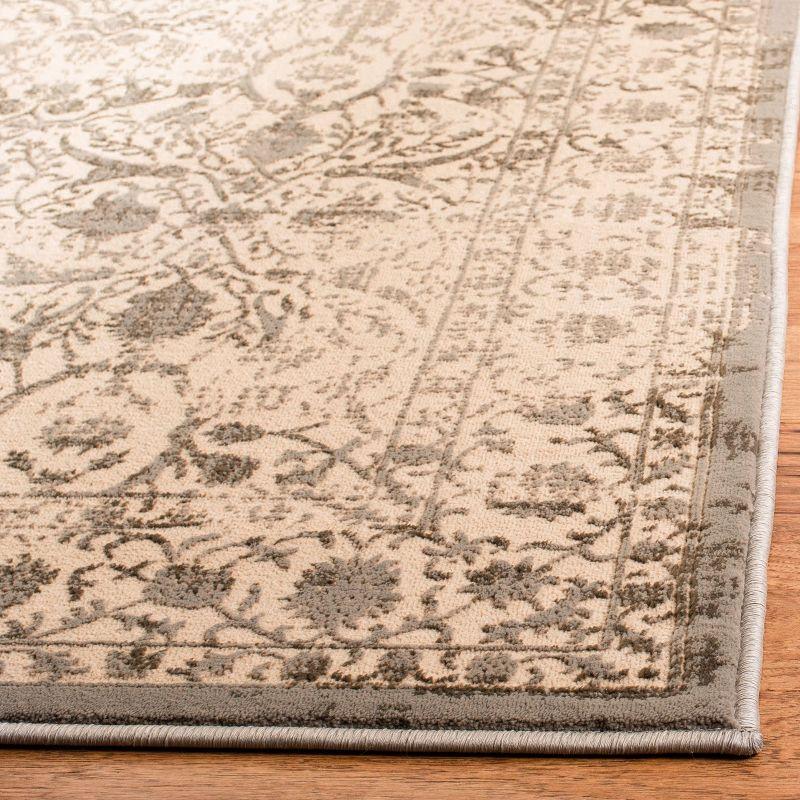 Brilliance Cream and Gray Floral 5'1" x 7'6" Area Rug