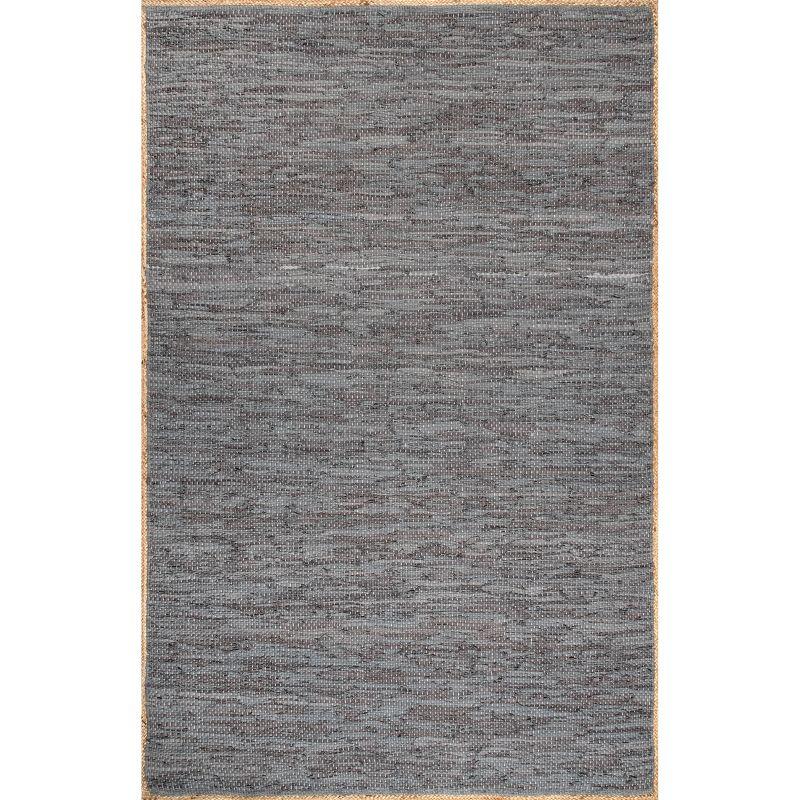 Handmade Reversible Flat-Woven Cotton Rug, 9' x 12', Gray