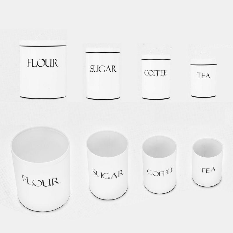 Outshine Co Outshine Farmhouse Nesting Kitchen Canister Set Perfect for Flour Coffee Tea Sugar (Set of 4)