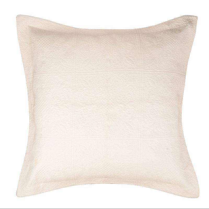 Venetian Tile-Inspired Cotton Euro Sham in Classic White