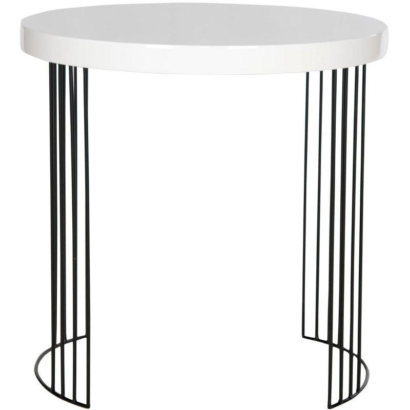 Kelly End Table - White/Black - Safavieh.