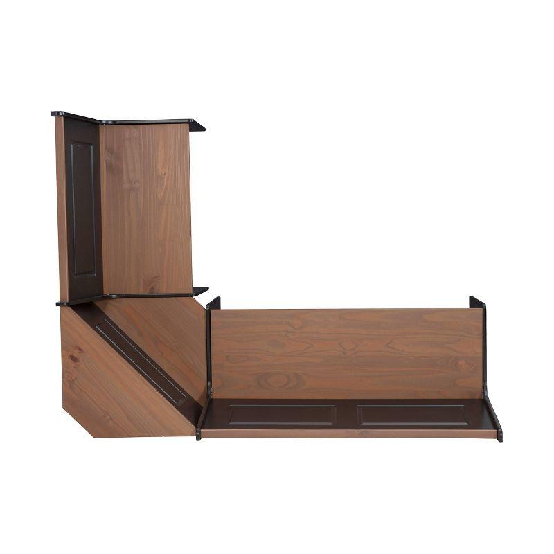 Linon 3pc Ardmore Breakfast Nook Storage Benches Dining Set Black/Pecan: Mid-Century Modern, Wood, 6-Seat Capacity
