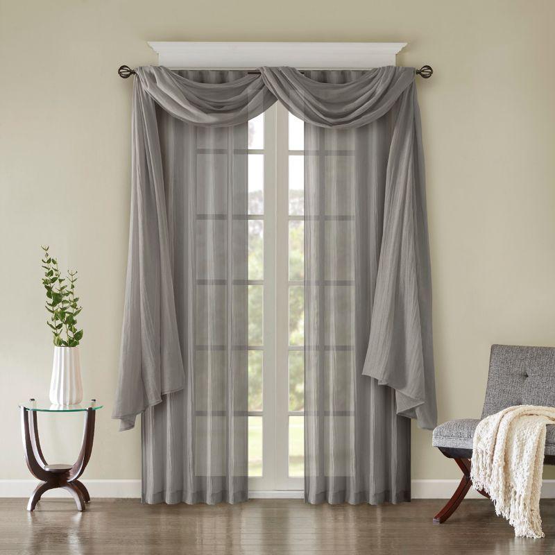 Madison Park Harper Solid Crushed Curtain Panel Pair (Set of 2)