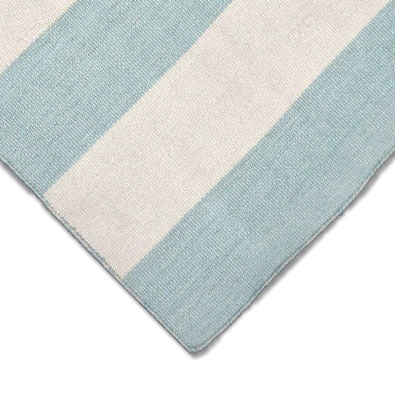 Navy Stripe Handwoven Synthetic 8' x 10' Reversible Rug