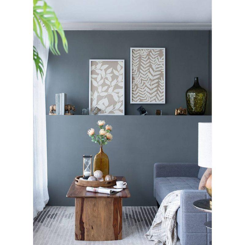 Set of 2 Estella Paper Shadow Box Wall Decors White - A&B Home: Transitional Style, Botanical Art, MDF Frame
