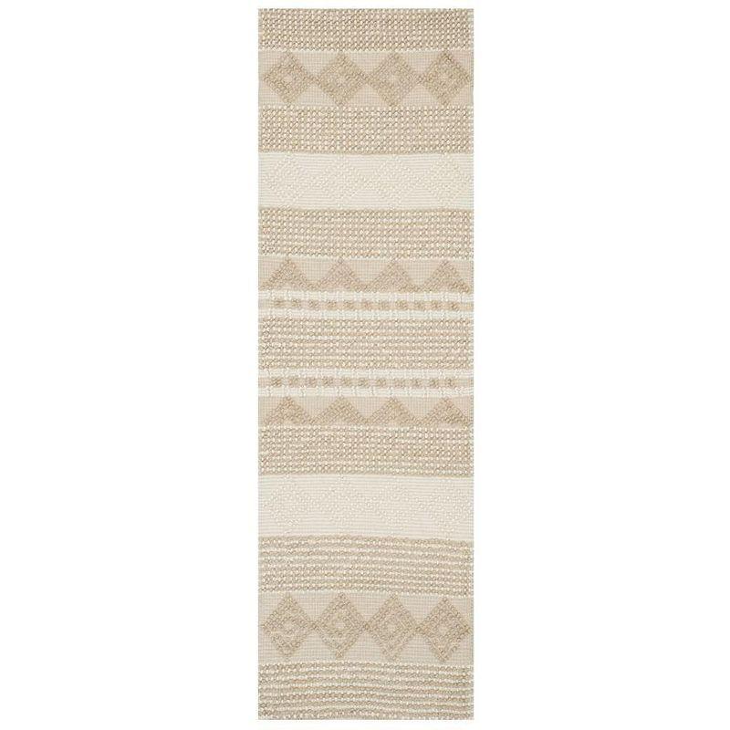 Percy Geometric Hand-Woven Flatweave Wool/Cotton Beige/Ivory Area Rug