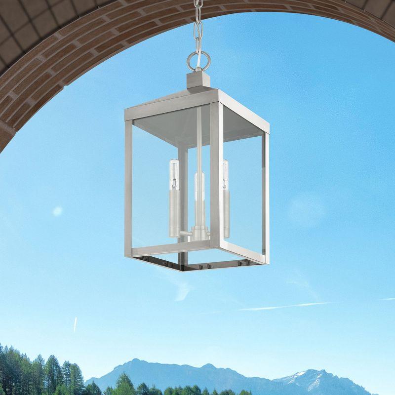 Lighting Lumens 3 Light Outdoor Pendant Lantern with Clear Glass Shade