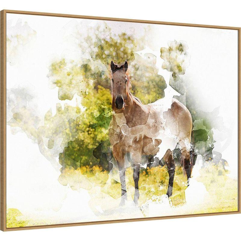 42" x 32" Stallion II by Chamira Young Framed Canvas Wall Art Print - Amanti Art: Modern Lithograph, Polystyrene Frame