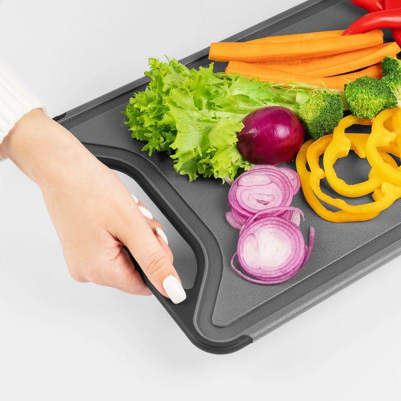 July Home Plastic Cutting Board Set of 3, Dishwasher Safe with Juice Grooves and Non-Slip