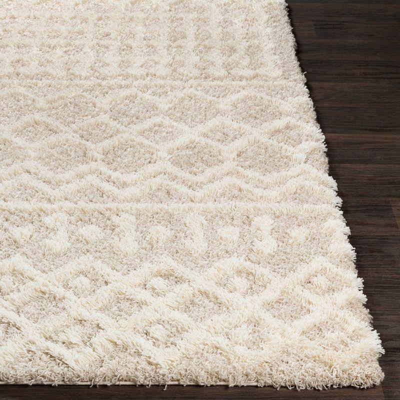 Livabliss 2'7"x5' Pinnacle Shag Global Rug Cream: High Pile, Stain & Fade-Resistant, Traditional Style