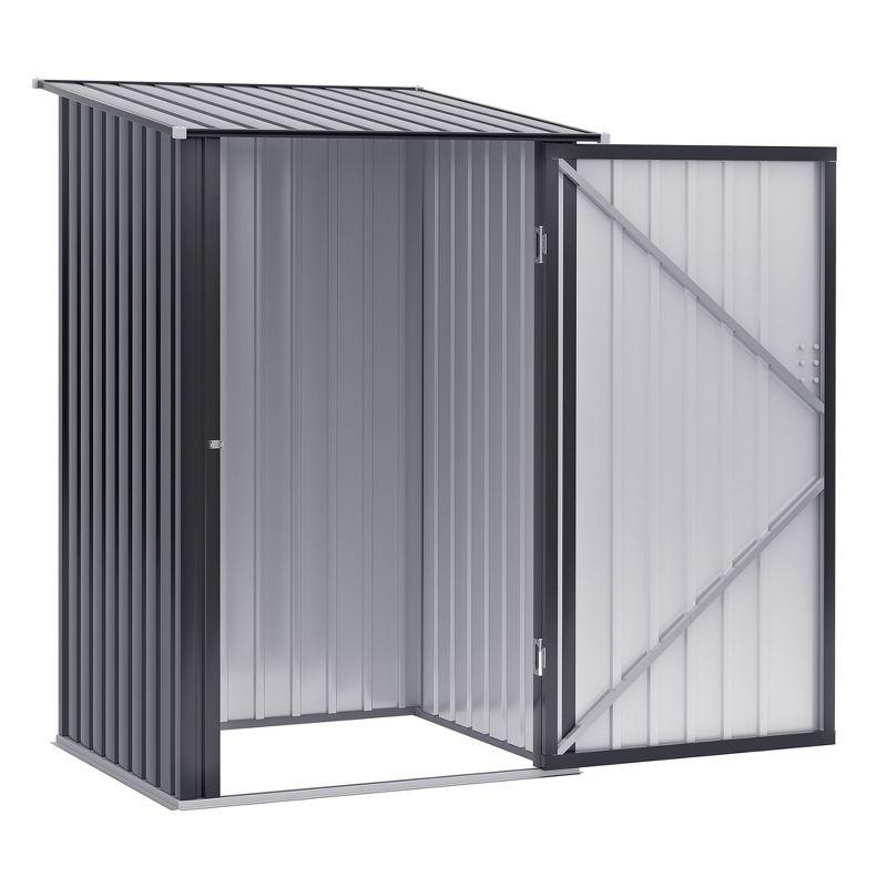 Outsunny Metal Garden Storage Shed Tool House with Sliding Door Spacious Layout & Durable Construction for Backyard, Patio, Lawn