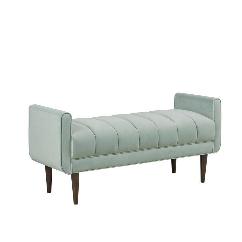 Lyndale Upholstered Modern Accent Bench Seafoam - Madison Park: Entryway, Indoor, Solid Wood Legs