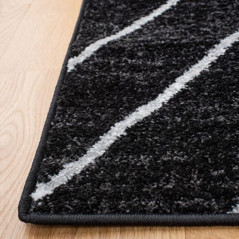 Black and Light Gray Geometric Synthetic Area Rug, 8' x 10'