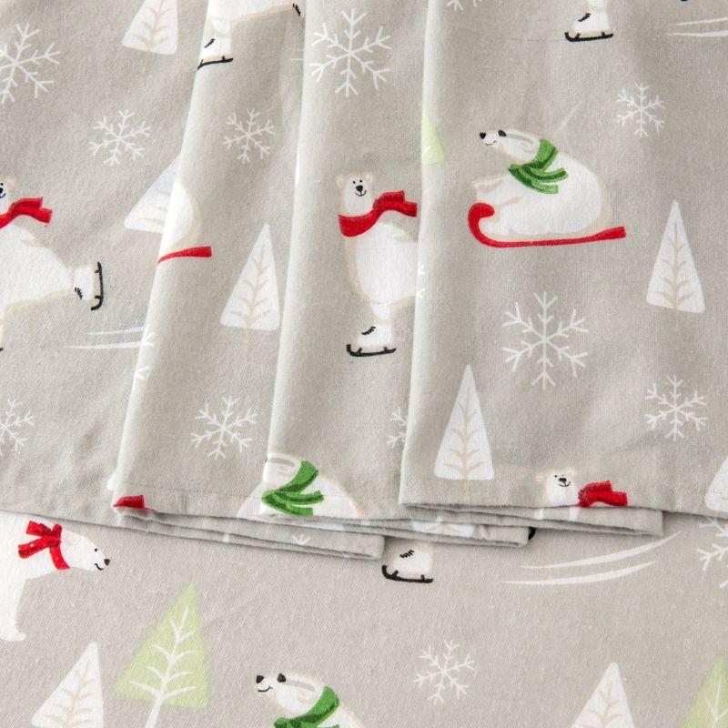 FreshFolds 100% Turkish Cotton Holiday Printed Flannel Sheet Set
