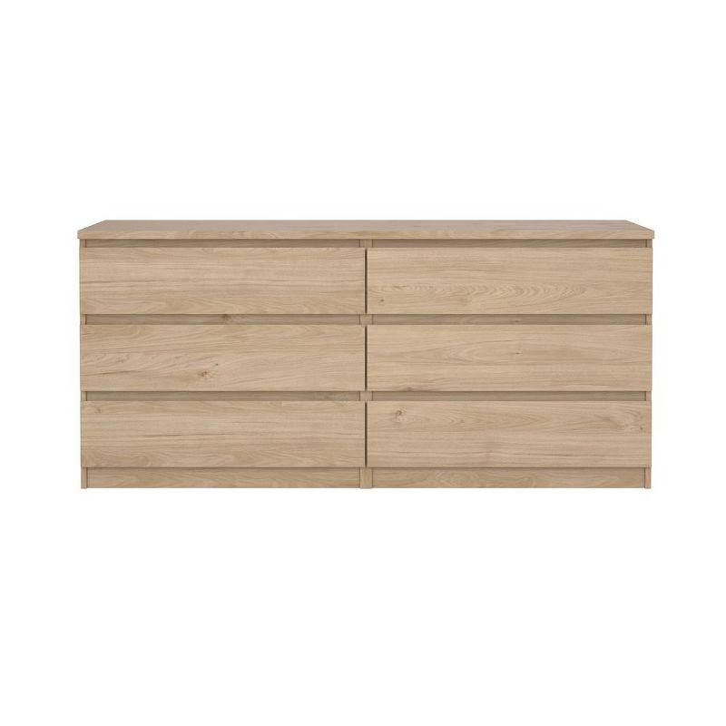 Tvilum Scottsdale 6 Drawer Double Dresser, Jackson Hickory