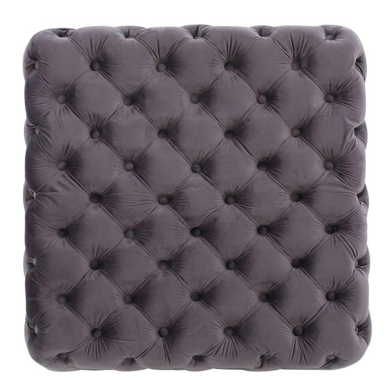 Jaymee New Velvet Ottoman - Gray - Christopher Knight Home