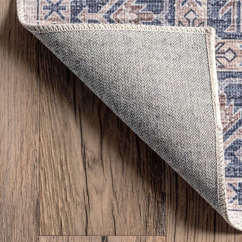 Nuloom Finley Medallion 5x8 Machine Washable Indoor Area Rug for Living Room Bedroom Dining Room Kitchen, Blue/Grey