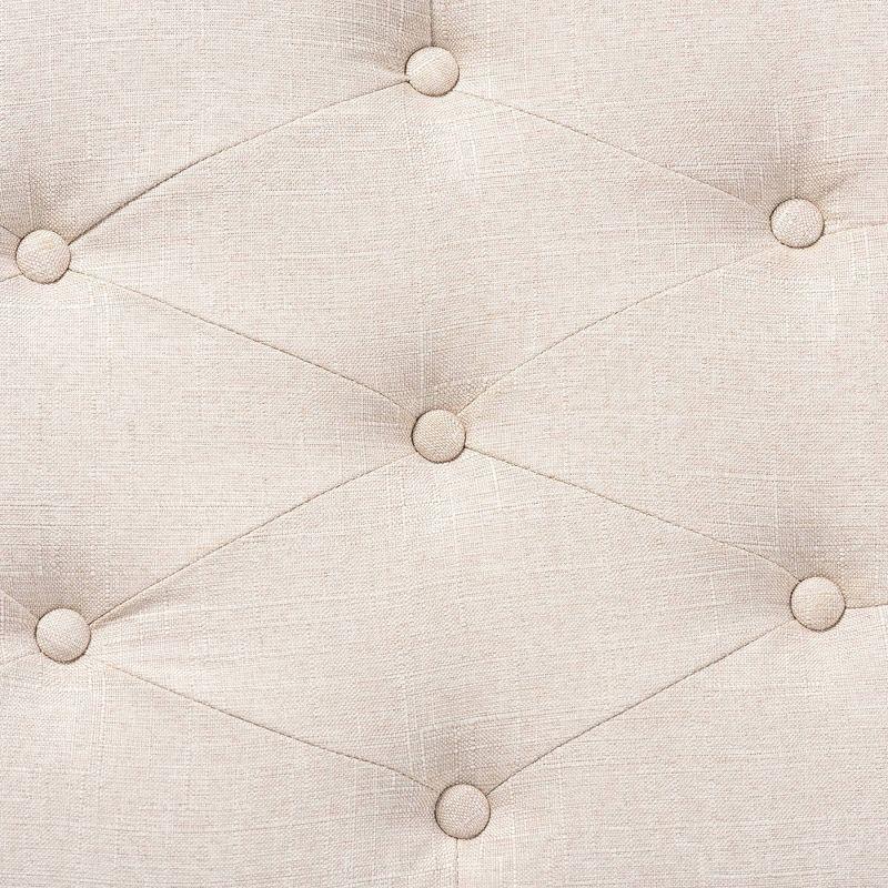 Mabel Fabric Upholstered Metal Storage Ottoman Silver - Baxton Studio