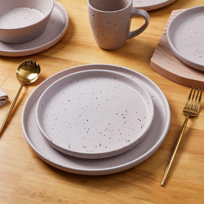 Stone Lain Jade 16-Piece Stoneware Dinnerware Set, Service for 4, Taupe