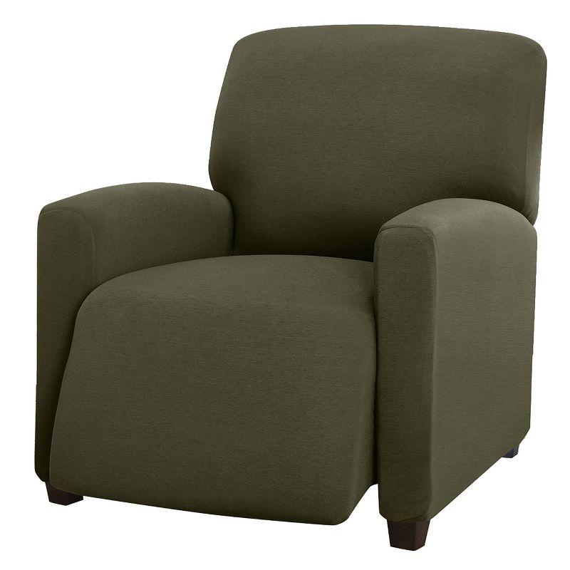 Jersey Large Recliner Slipcover Forest - Madison Industries: Elastic Fit, Polyester & Spandex, Indoor Use