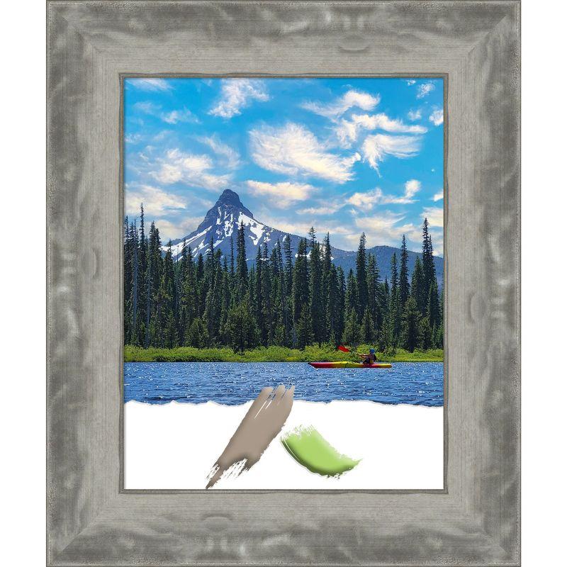 Amanti Art Waveline Silver Narrow Picture Frame Opening Size 11x14 in.