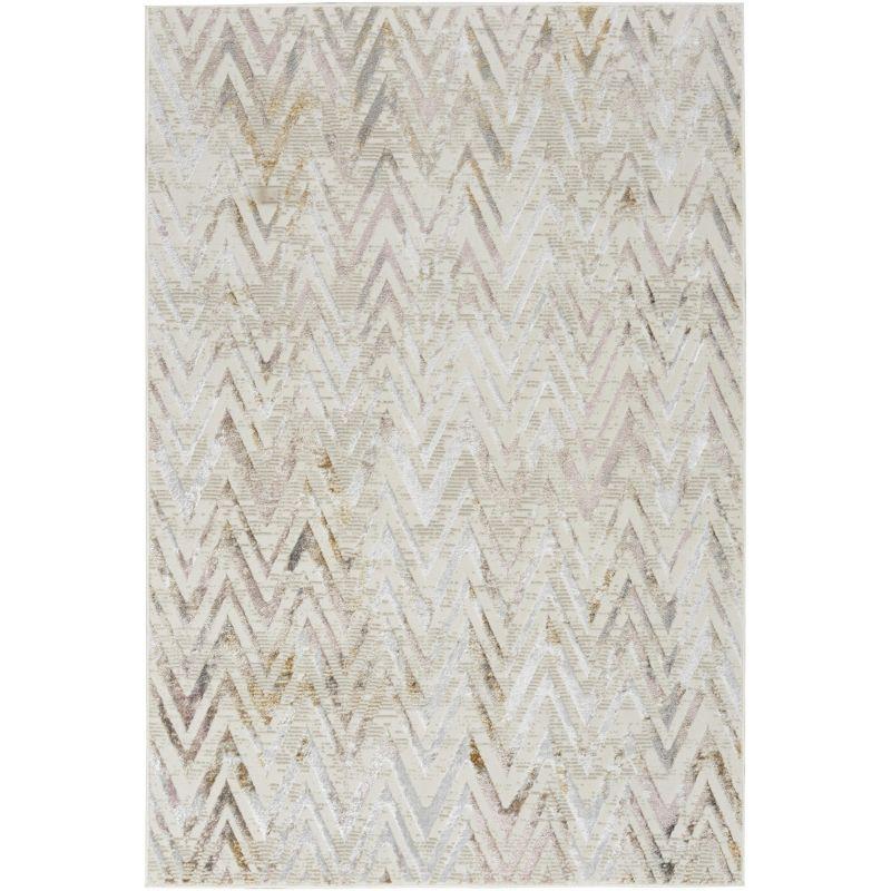 Glam Chevron 5' x 7' Multicolor Synthetic Area Rug