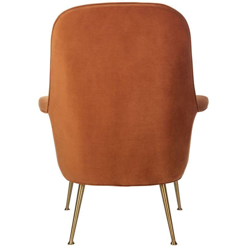 Aimee Velvet Arm Chair - SFV4701 - Sienna/Gold - Safavieh Couture