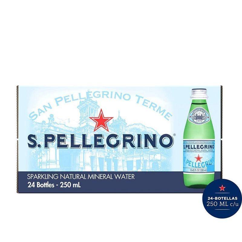 SanPellegrino Sparkling Natural Mineral Water, 8 Oz Bottle (Pack of 24)