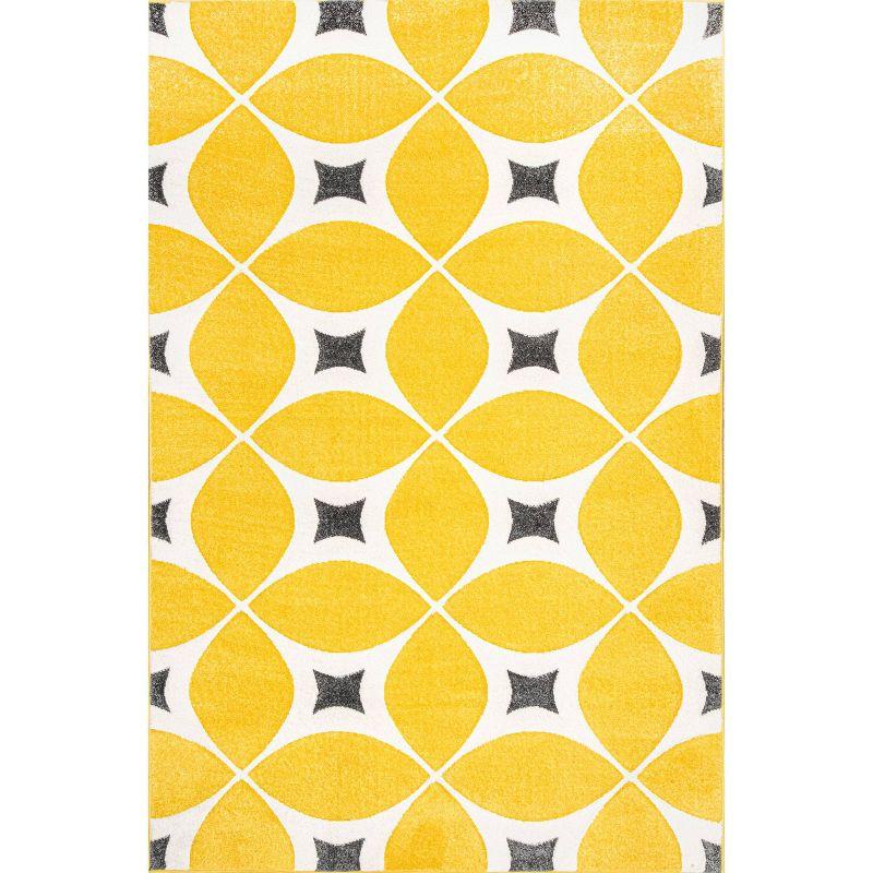 Gabriela Sunflower Yellow & Navy Hand-Tufted Polyester Rug