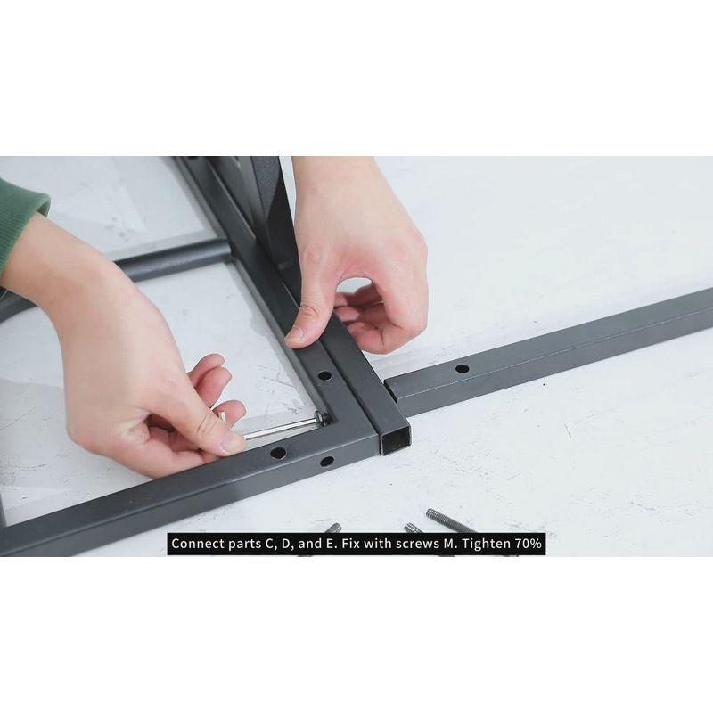 FDW L Shaped Desk Corner Gaming Desk Computer Desk with Large Desktop Studying and Working and Gaming for Home and Work Place,Brown