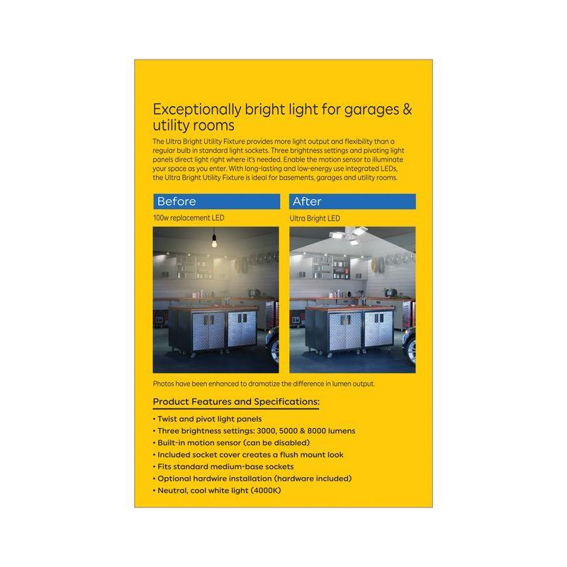 GE Ultra Bright Cool White Utility Light Fixture: LED Garage & Utility Room Light, 8000 Lumens, 80W, Energy Star Certified