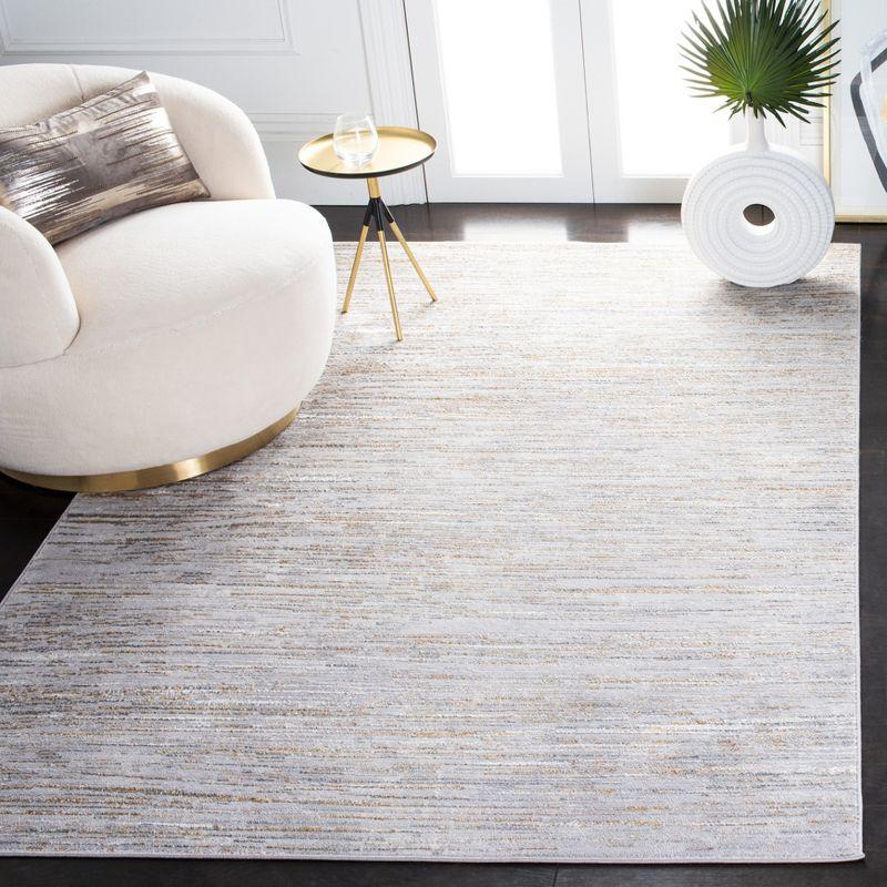 Elysian Abstract Gray and Gold 9' x 12' Hand-Knotted Area Rug