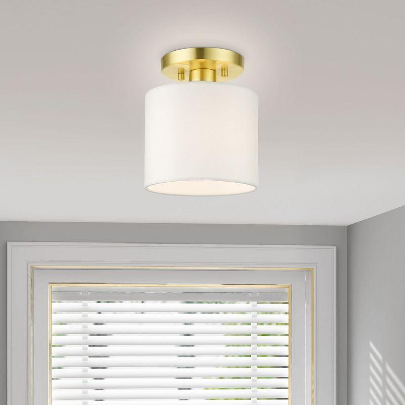 Livex Lighting Meridian 1 - Light Semi-Flush Mount in  Satin Brass