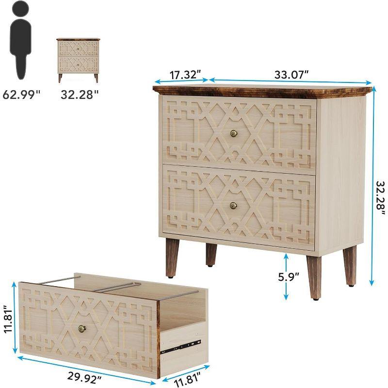 LITTLE TREE 2 Drawer Lateral File Cabinet Beige