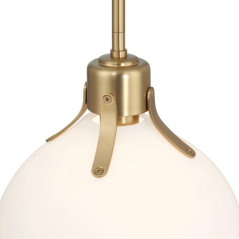 Robert Stevenson Lighting Delano Industrial Metal and Etched Glass Ceiling Light Gold and White: ETL Listed, 1-Way Dome Fixture