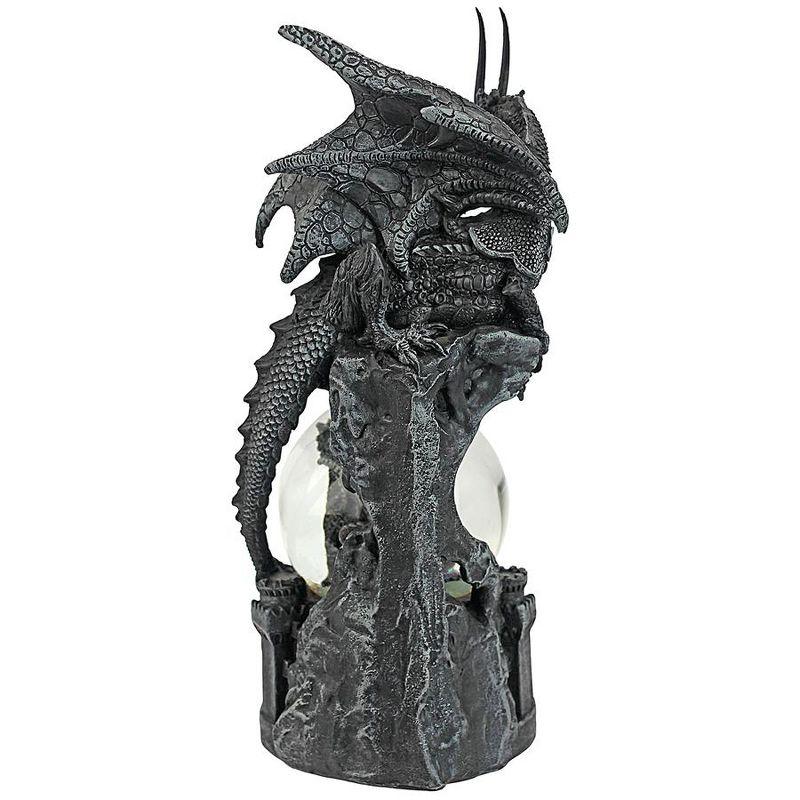 Gothic Dragon Castle Gray Resin Water Globe