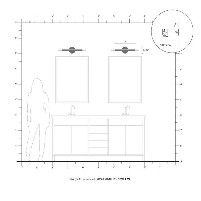 Livex Lighting Moco 2 - Light Wall Light in  Brushed Nickel