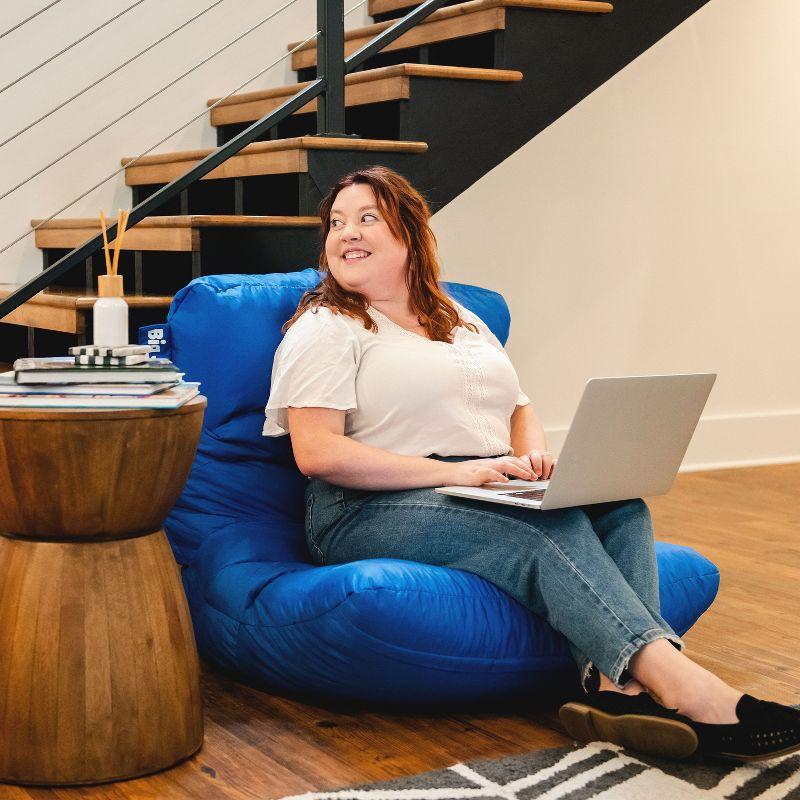 Big Joe Roma Bean Bag Chair for Lounging and Gaming, Nylon Polyester Blend, Sapphire