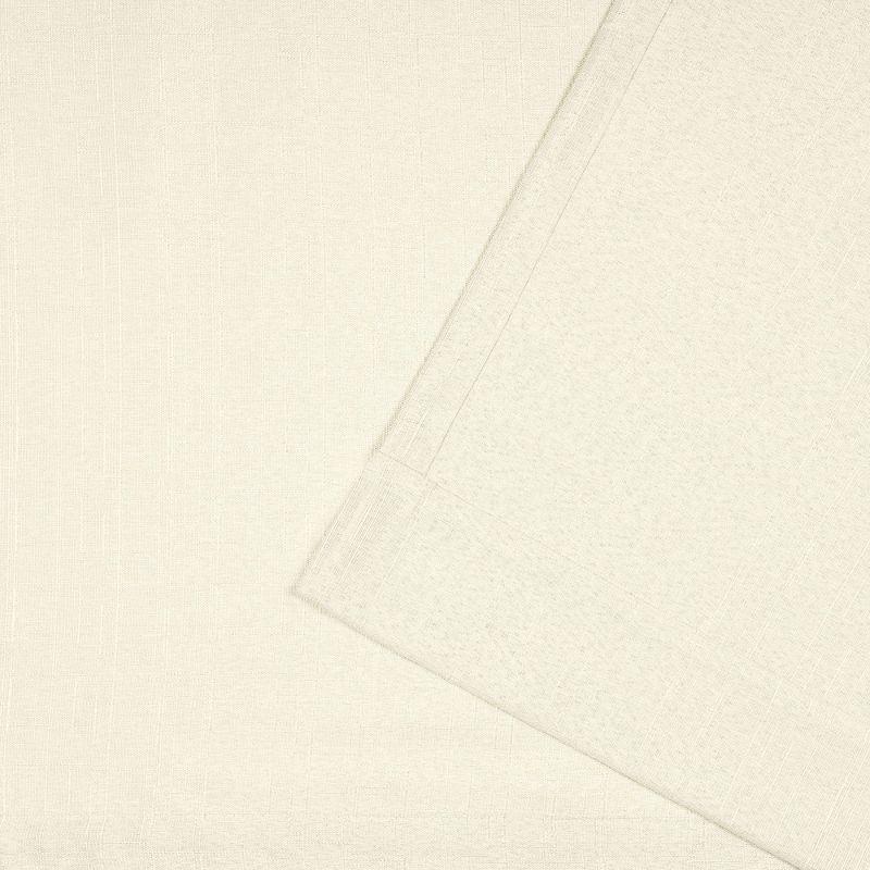 Set of 2 (96"x54") Loha Linen Grommet Top Light Filtering Curtain Panel Ivory - Exclusive Home: Modern Polyester Drapes