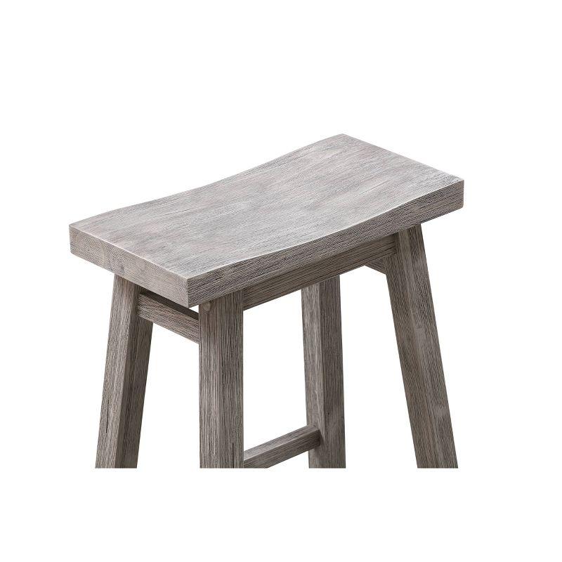 Set of 2 29" Sonoma Saddle Counter Height Barstool Barnwood Wire Brush - Boraam: Wood Frame, Fixed Seat Height