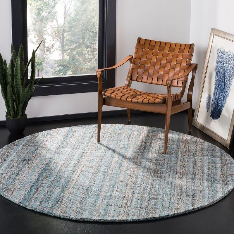 Abstract ABT141 Handmade Indoor Area Rug - Blue/Multi - 6' Round - Safavieh