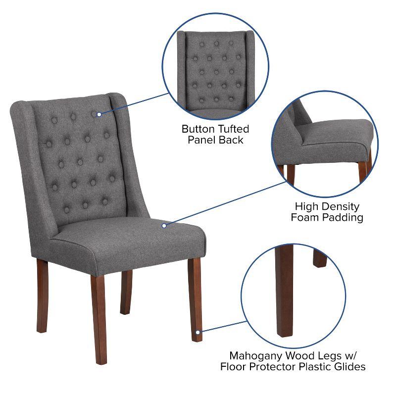 Flash Furniture HERCULES Preston Series Tufted Parsons Chair with Side Panel Detail