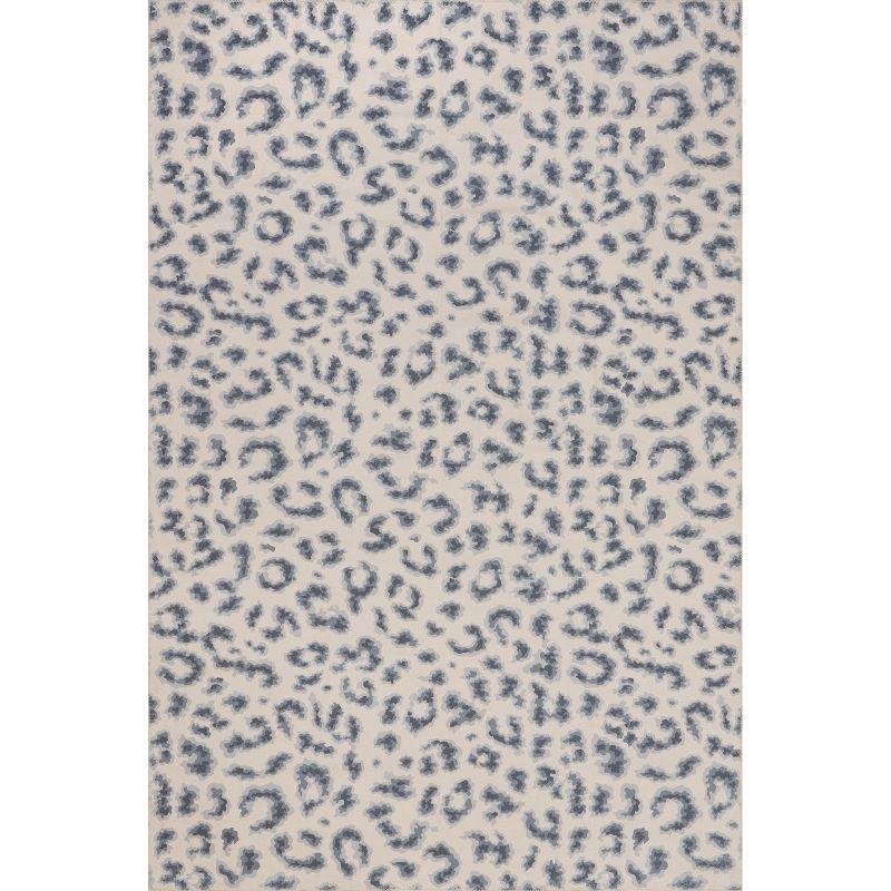 Nuloom Mason Machine Washable Contemporary Leopard Print Indoor Area Rug 6' in Blue Square