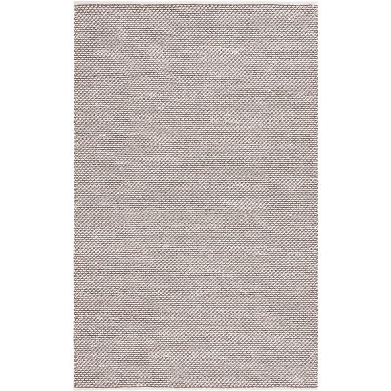 Vermont Brown Hand Woven Wool Area Rug 5' x 8'