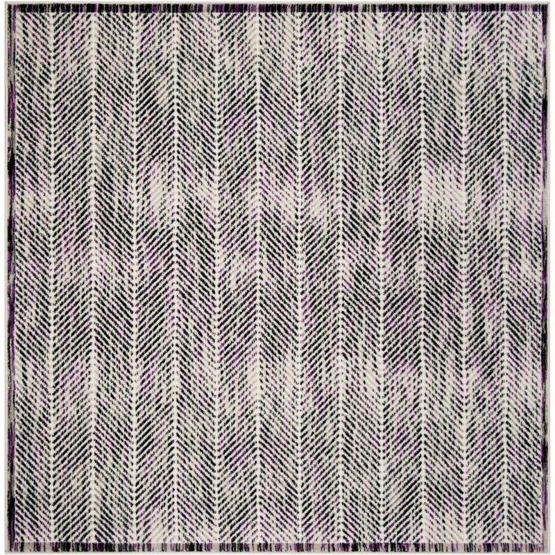 Skyler SKY194 Power Loomed Indoor Area Rug - Grey/Purple - 6'7"x6'7" - Safavieh