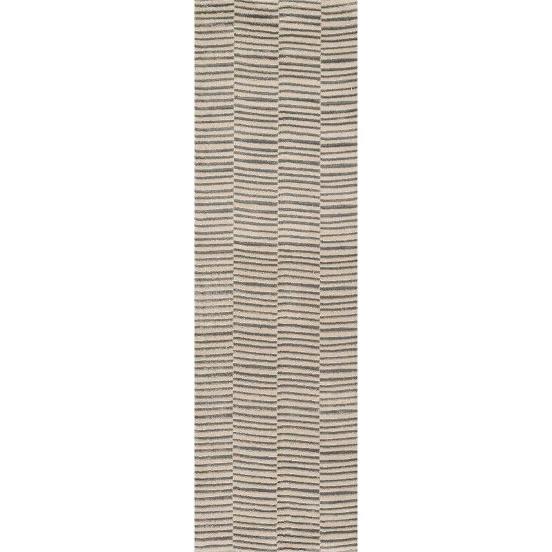 Momeni 2'3"x7'6" Xander Maxwell Machine Loomed Runner Rug Gray: Geometric Pattern, Indoor, Low Pile, Polyester & Polypropylene
