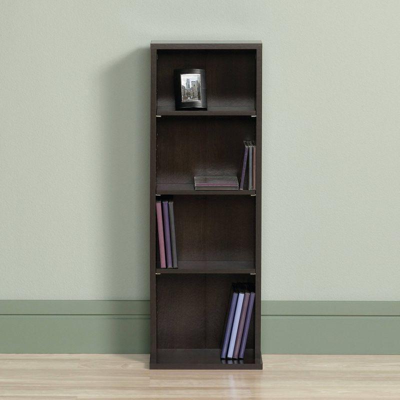 Beginnings Multimedia 4 Shelf Storage Tower Cinnamon Cherry - Sauder: Mid-Century Modern, Paper Laminate, Metal Hardware