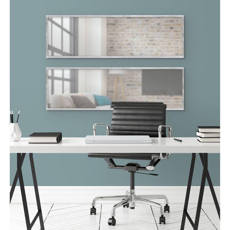 16" x 48" Travis Framed Decorative Wall Mirror Silver - Kate & Laurel All Things Decor: Modern Rectangle, MDF Frame, Wall Mount