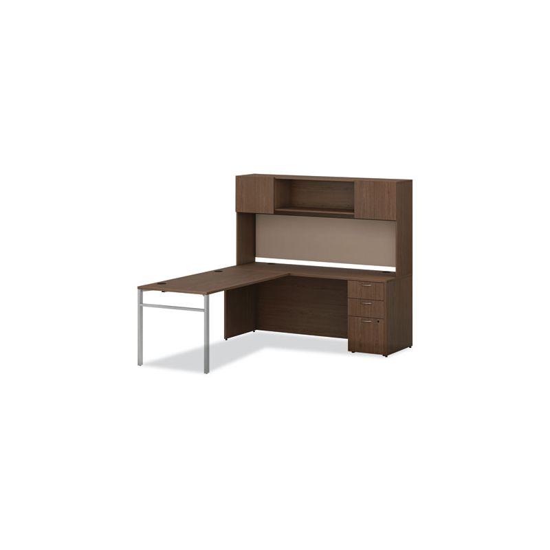 HON Mod Desk Hutch, 3 Compartments, 72w x 14d x 39.75h, Sepia Walnut